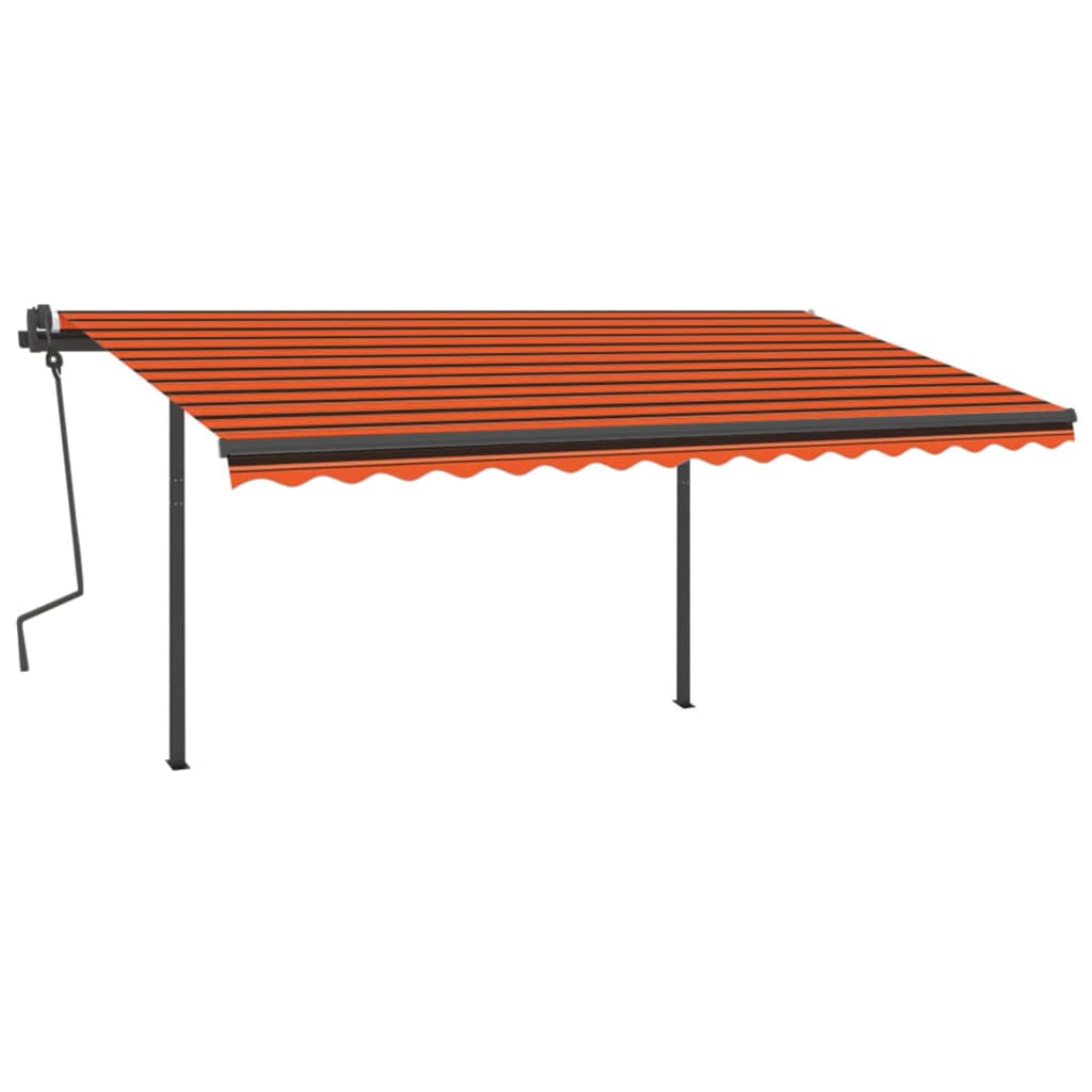 Tenda da Sole Retrattile Manuale con LED 4x3 m Arancio Marrone cod mxl 43883