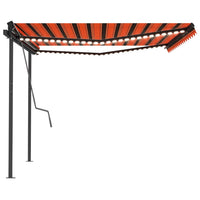 Tenda Automatica con Sensore Vento e LED 4x3 m Arancio Marrone 3070155