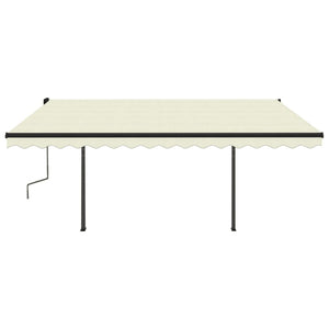 Tenda da Sole Retrattile Manuale con Pali 4,5x3 m Crema 3070157