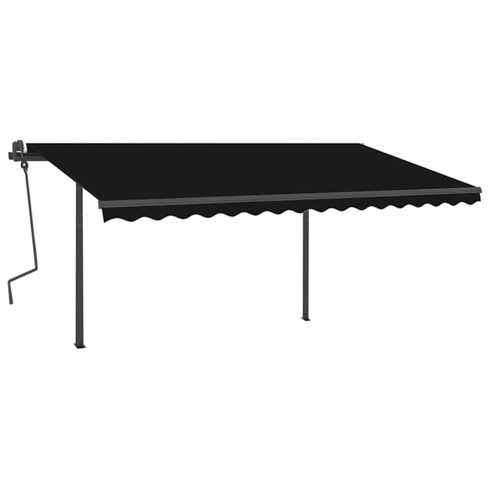 Tenda da Sole Retrattile Manuale con LED 4,5x3 m Antracite 3070164