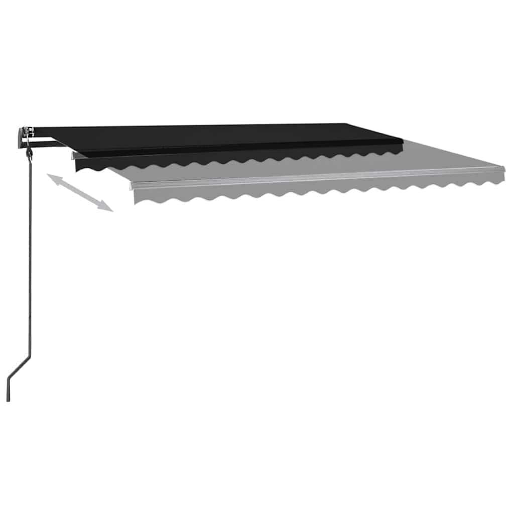 Tenda da Sole Retrattile Manuale con LED 4,5x3 m Antracite 3070164
