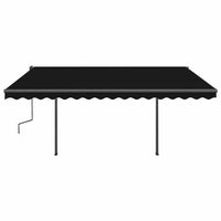 Tenda da Sole Retrattile Manuale con LED 4,5x3 m Antracite 3070164
