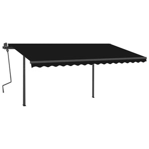 Tenda da Sole Retrattile Automatica con Pali 4,5x3 m Antracite 3070169