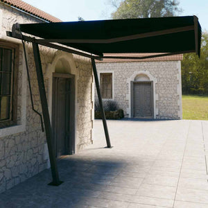 Tenda da Sole Retrattile Automatica con Pali 4,5x3 m Antracite 3070169