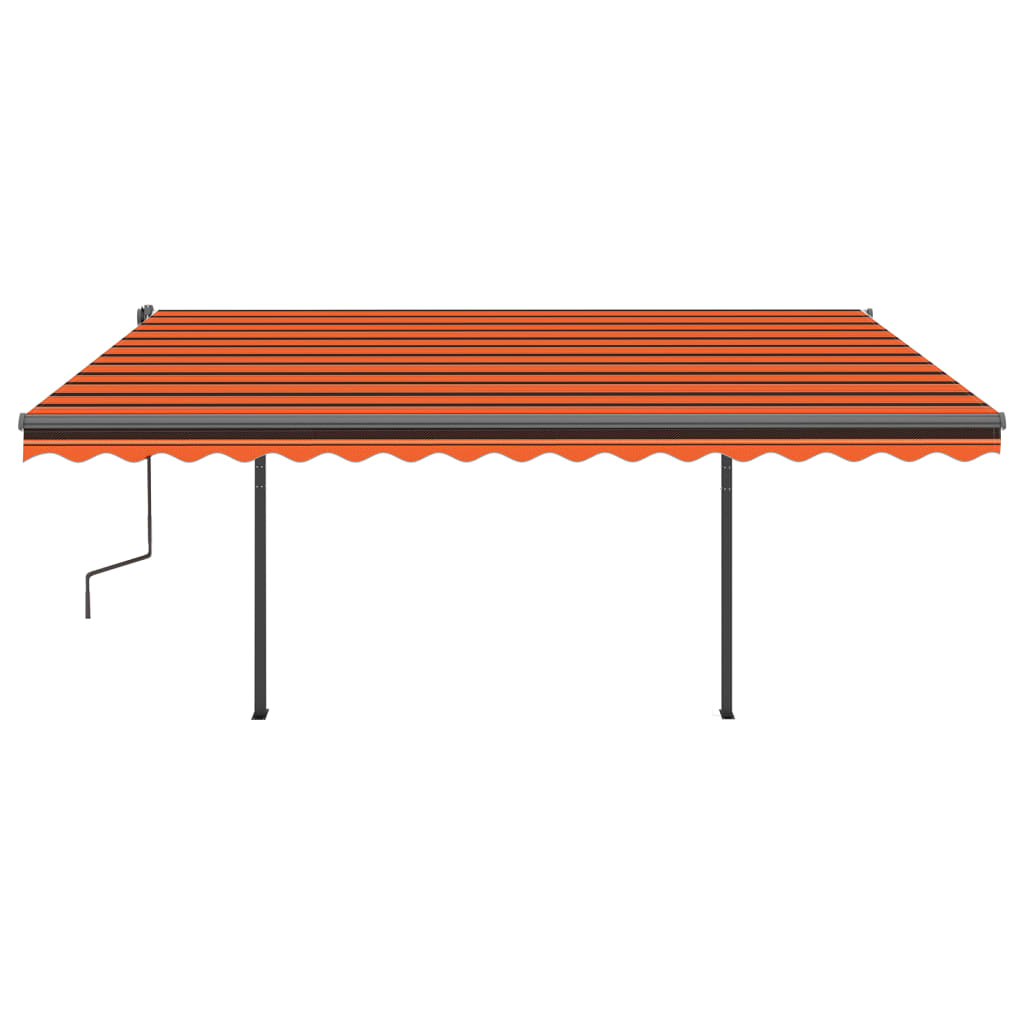 Tenda Retrattile Automatica con Pali 4,5x3 m Arancio e Marrone 3070170