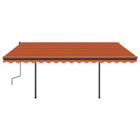 Tenda Retrattile Automatica con Pali 4,5x3 m Arancio e Marrone 3070170