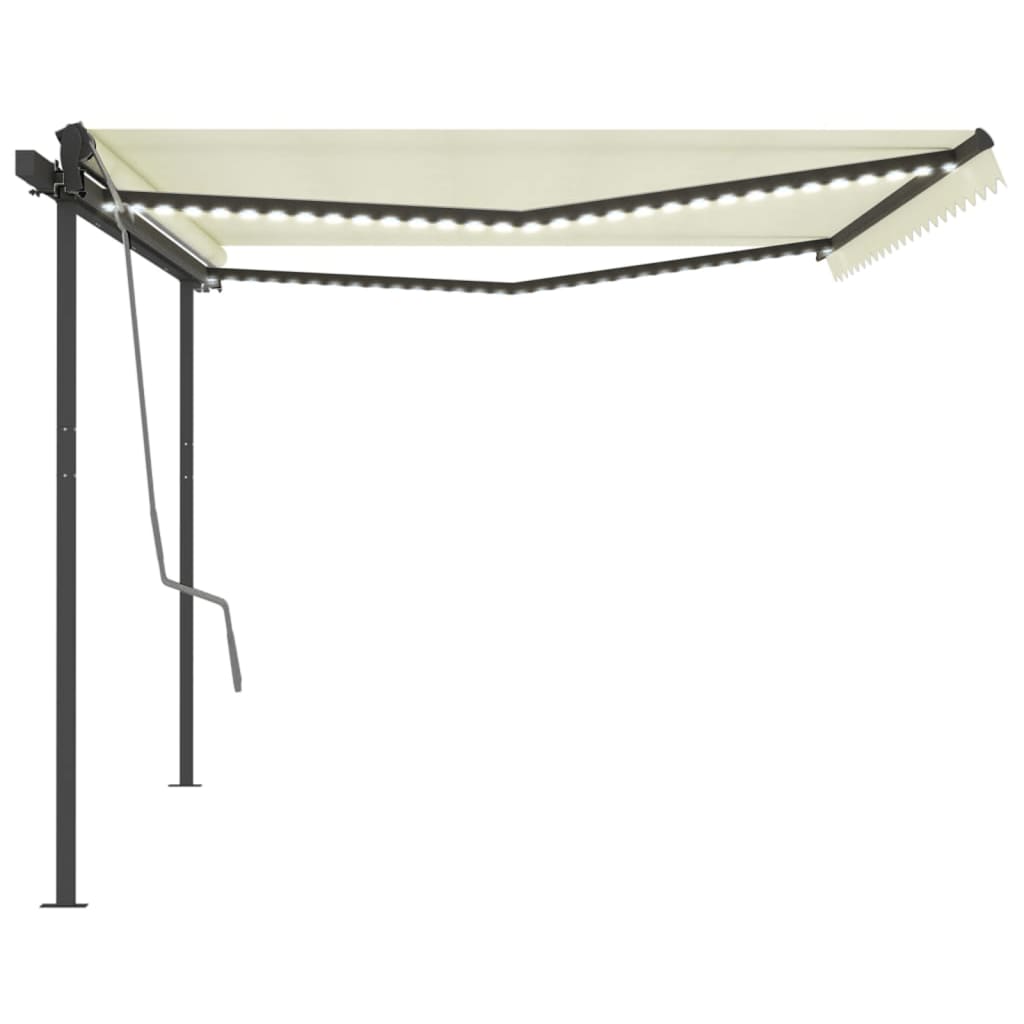 Tenda Automatica con Sensore Vento e LED 5x3 m Crema 3070192