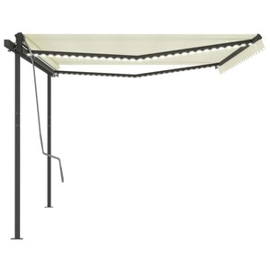 Tenda Automatica con Sensore Vento e LED 5x3 m Crema 3070192