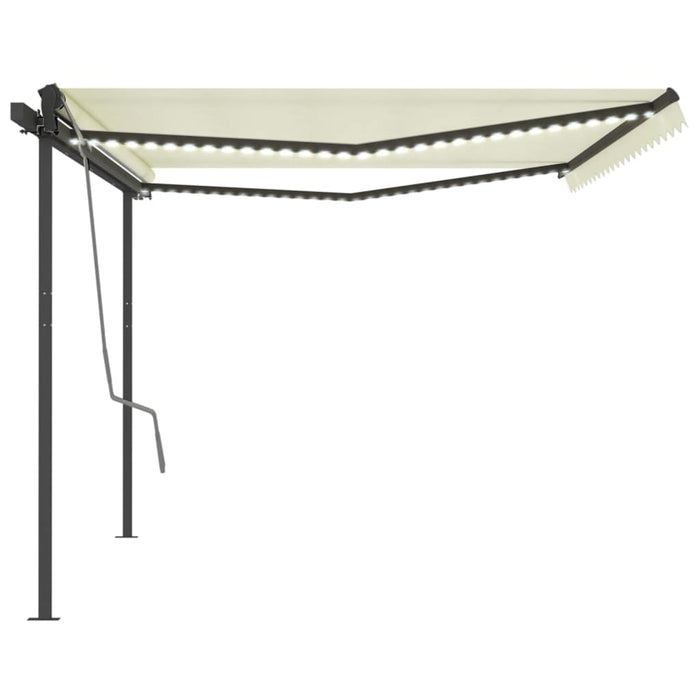 Tenda Automatica con Sensore Vento e LED 5x3 m Crema 3070192