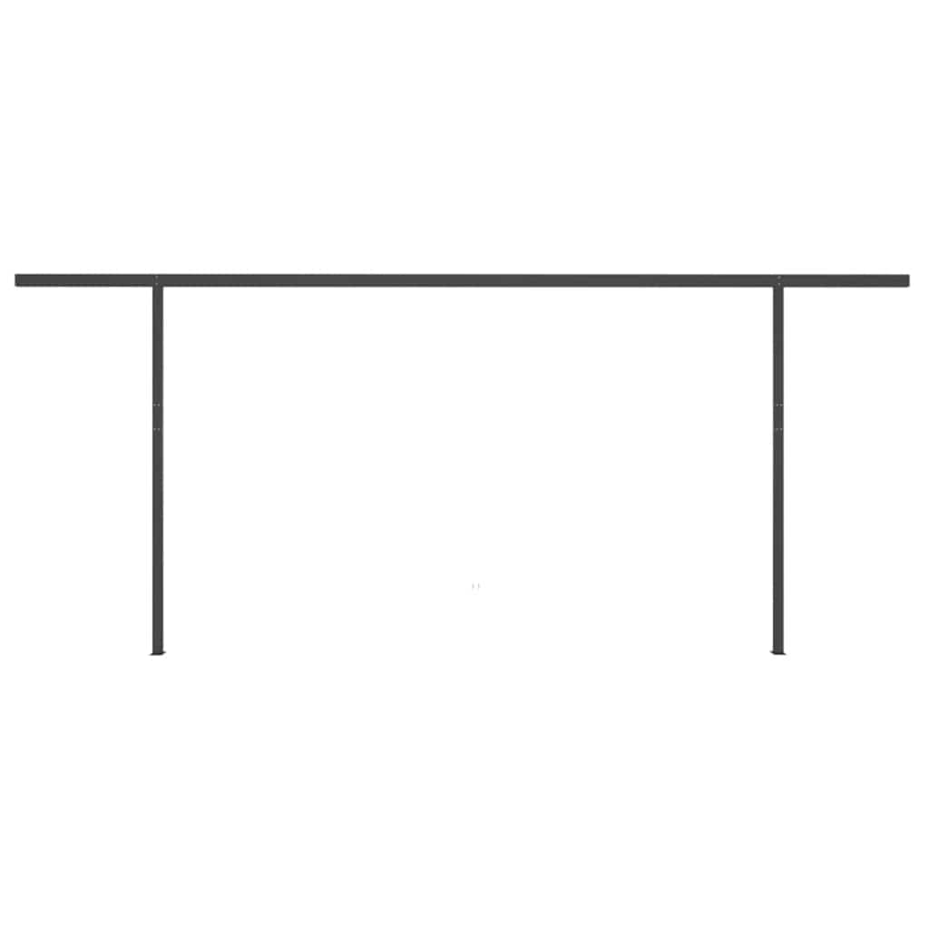 Tenda da Sole Retrattile Manuale con Pali 6x3 m Crema 3070197