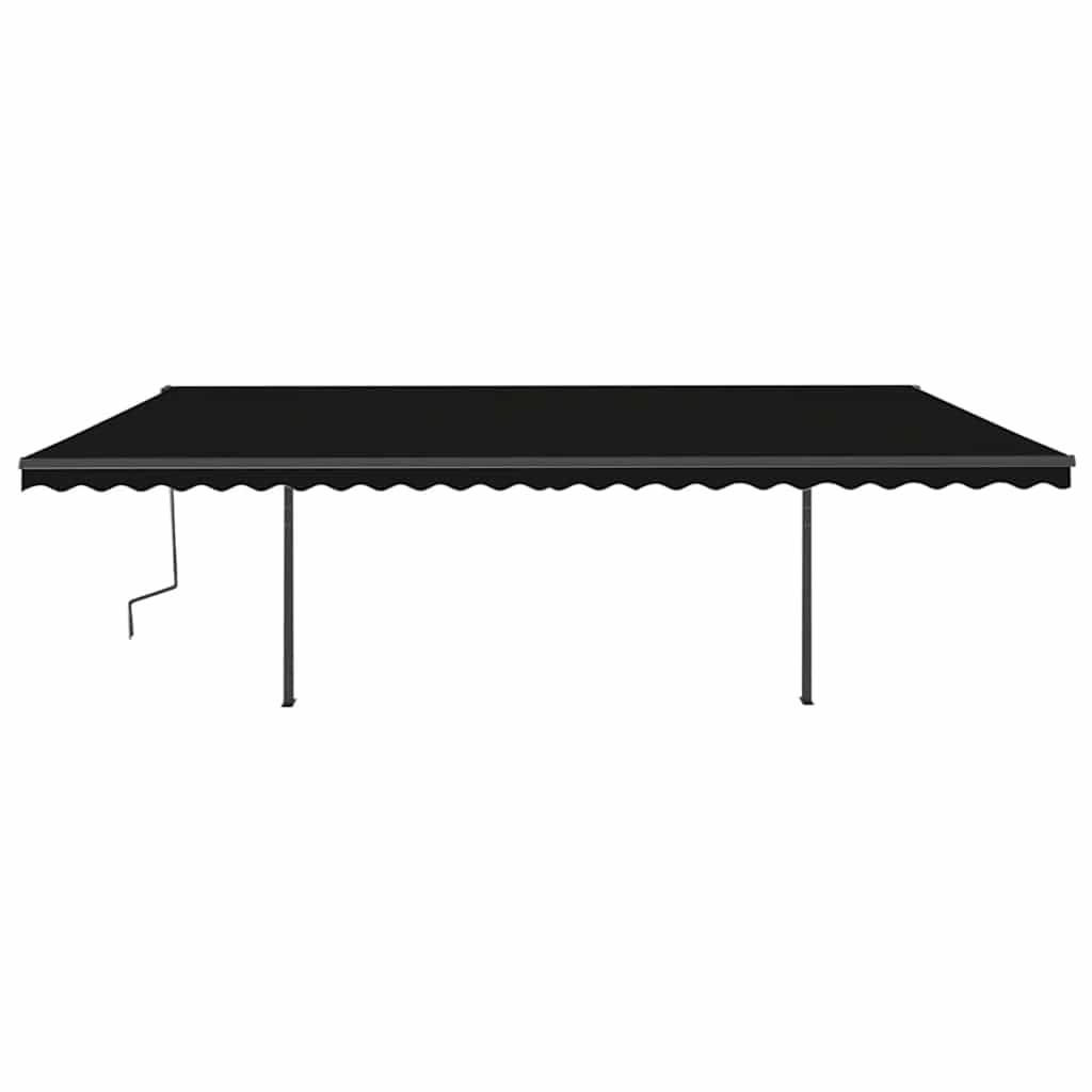 Tenda da Sole Retrattile Manuale con Pali 6x3 m Antracite cod mxl 43837