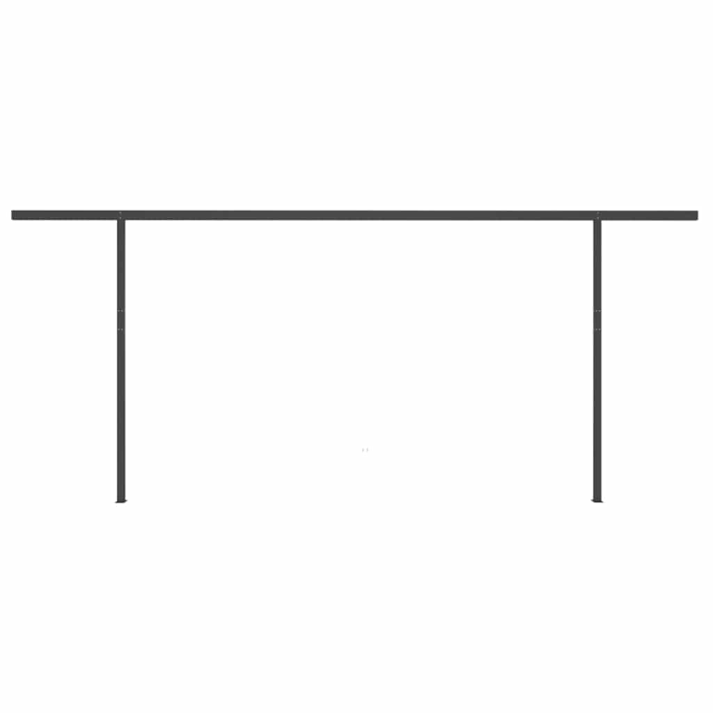 Tenda da Sole Retrattile Manuale con Pali 6x3 m Antracite cod mxl 43837