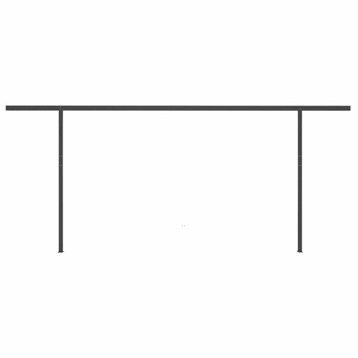 Tenda da Sole Retrattile Manuale con Pali 6x3 m Antracite cod mxl 43837