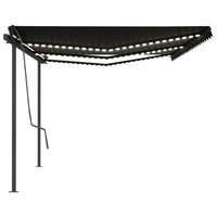 Tenda da Sole Retrattile Manuale con LED 6x3 m Antracite 3070204