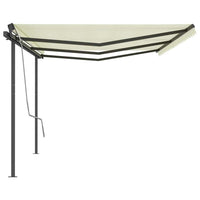 Tenda da Sole Retrattile Automatica con Pali 6x3 m Crema cod mxl 60908