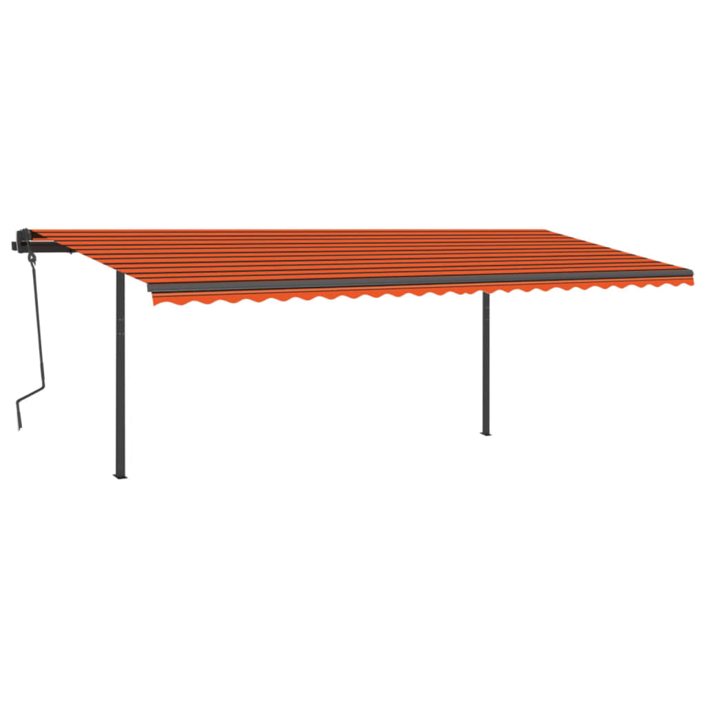 Tenda Automatica con Sensore Vento e LED 6x3 m Arancio Marrone 3070215