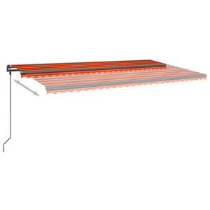Tenda Automatica con Sensore Vento e LED 6x3 m Arancio Marrone 3070215