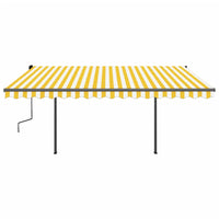 Tenda Automatica con Sensore Vento LED 4x3,5 m Gialla e Bianca 3070233