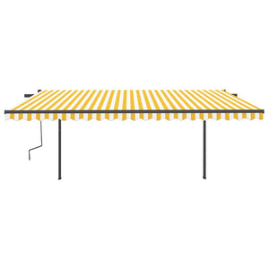 Tenda da Sole Retrattile Automatica Pali 5x3,5 m Gialla Bianca 3070268