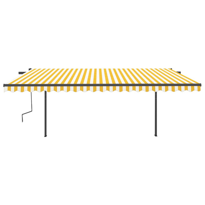 Tenda da Sole Retrattile Automatica Pali 5x3,5 m Gialla Bianca 3070268