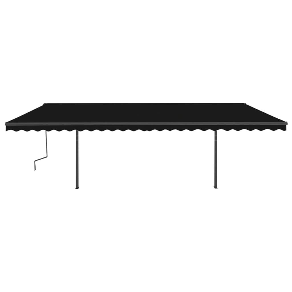 Tenda da Sole Retrattile Manuale con LED 6x3,5 m Antracite cod mxl 55254
