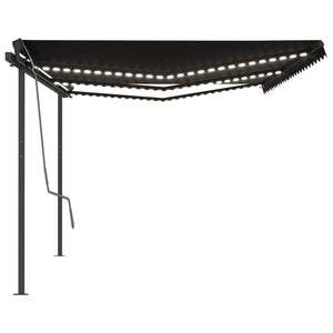 Tenda da Sole Retrattile Manuale con LED 6x3,5 m Antracite cod mxl 55254