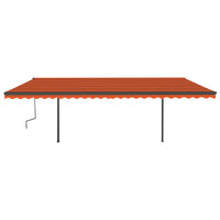 Tenda Retrattile Manuale con LED 6x3,5 m Arancione e Marrone 3070285