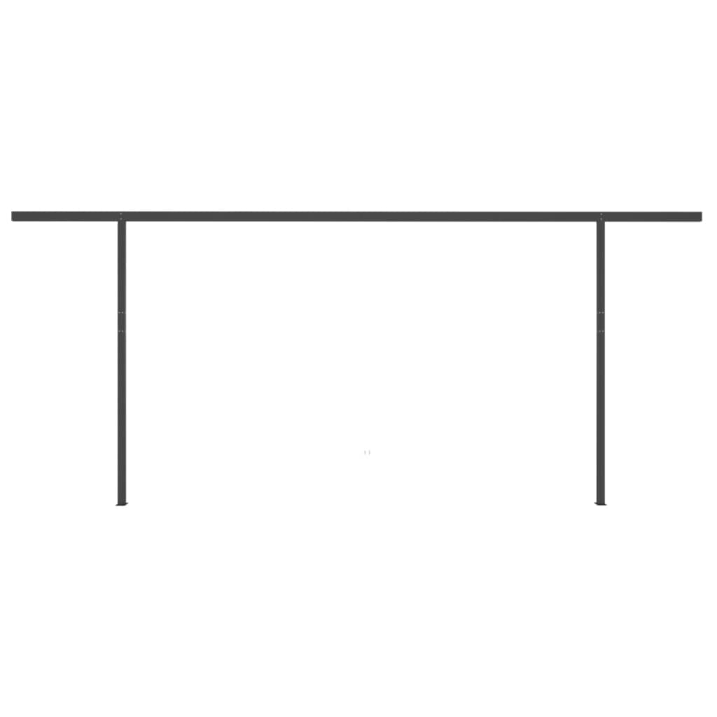 Tenda Retrattile Manuale con LED 6x3,5 m Arancione e Marrone 3070285