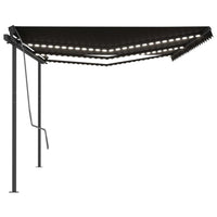 Tenda da Sole Automatica Sensore Vento e LED 6x3,5 m Antracite 3070294