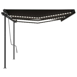 Tenda da Sole Automatica Sensore Vento e LED 6x3,5 m Antracite 3070294