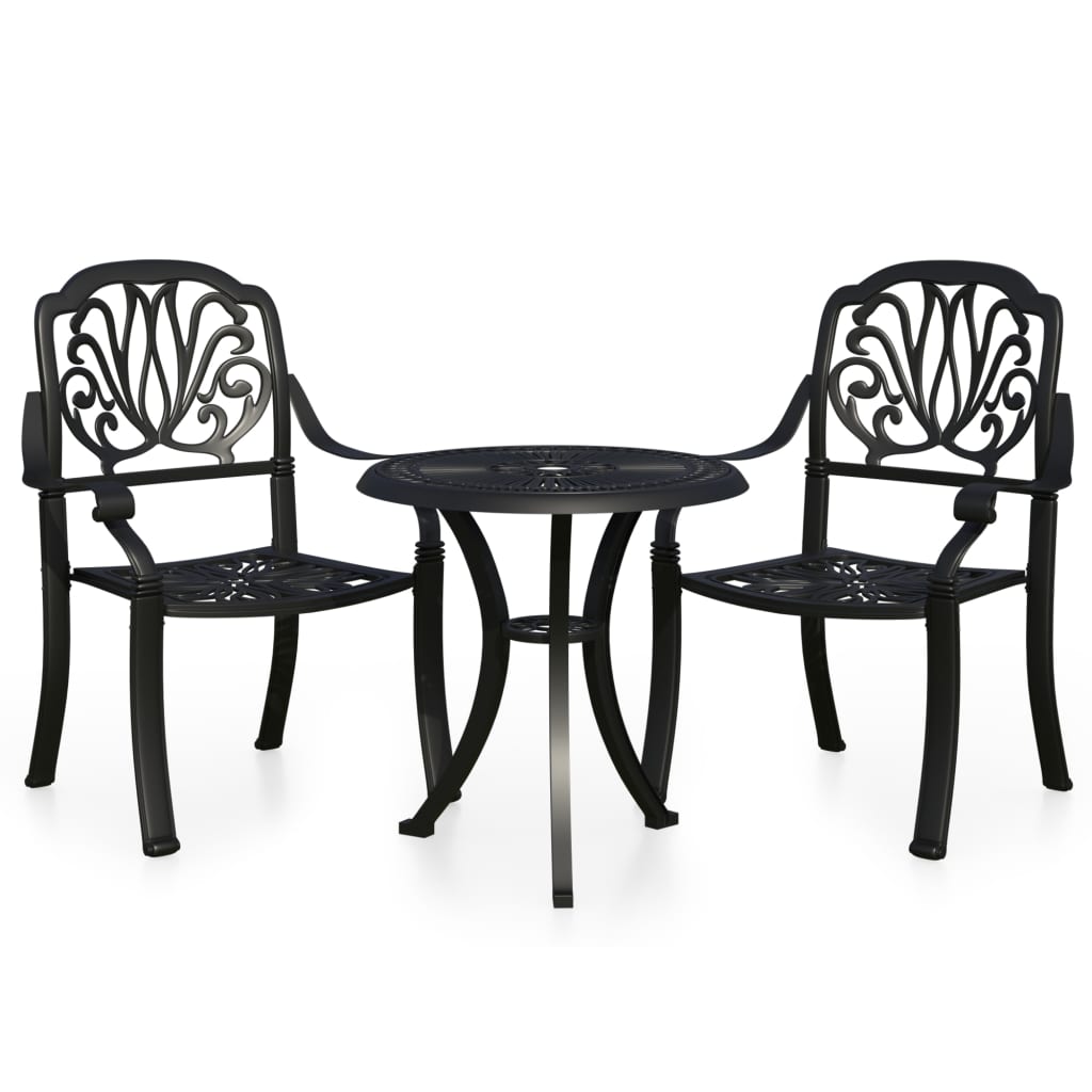 Set da Bistrot 3 pz in Alluminio Pressofuso Nero cod mxl 54120