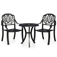 Set da Bistrot 3 pz in Alluminio Pressofuso Nero cod mxl 54120