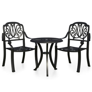 Set da Bistrot 3 pz in Alluminio Pressofuso Nero cod mxl 54120