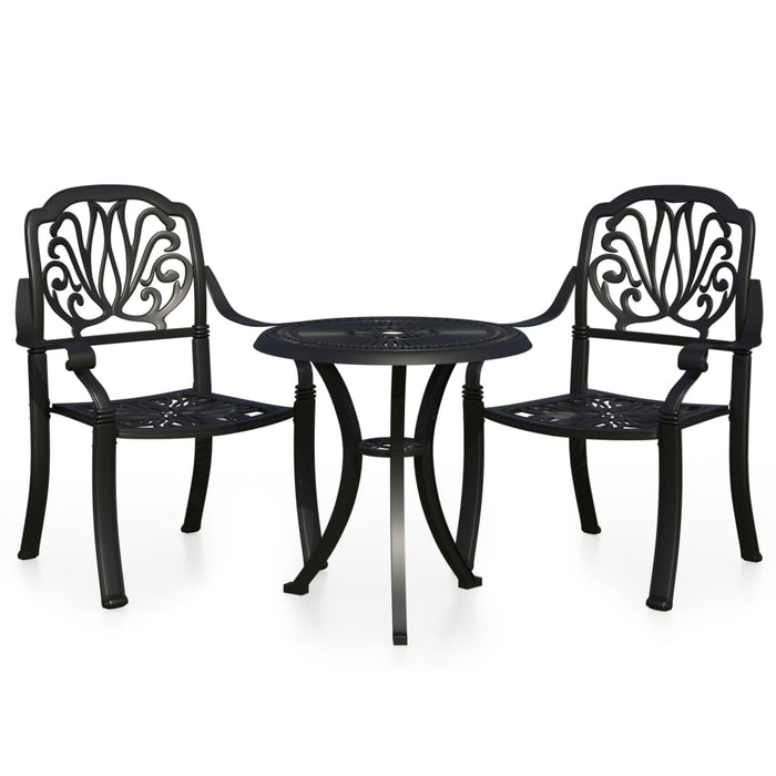 Set da Bistrot 3 pz in Alluminio Pressofuso Nero cod mxl 54120