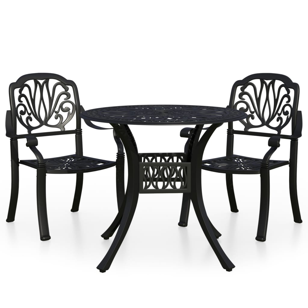 Set da Bistrot 3 pz in Alluminio Pressofuso Nero cod mxl 54183