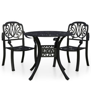 Set da Bistrot 3 pz in Alluminio Pressofuso Nero cod mxl 54183