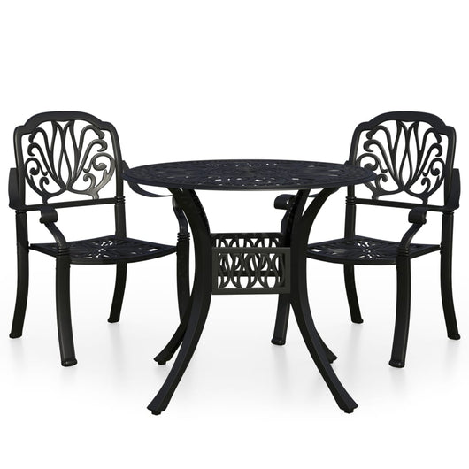 Set da Bistrot 3 pz in Alluminio Pressofuso Nero cod mxl 54183
