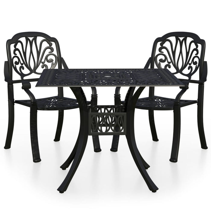 Set da Bistrot 3 pz in Alluminio Pressofuso Nero 3070578