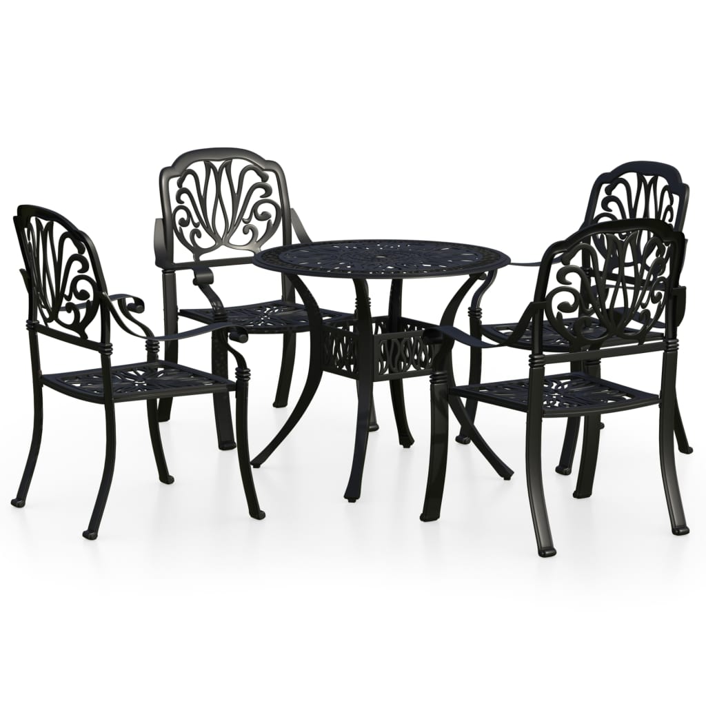 Set da Bistrot 5 pz in Alluminio Pressofuso Nero 3070602