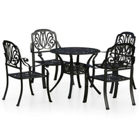 Set da Bistrot 5 pz in Alluminio Pressofuso Nero 3070602
