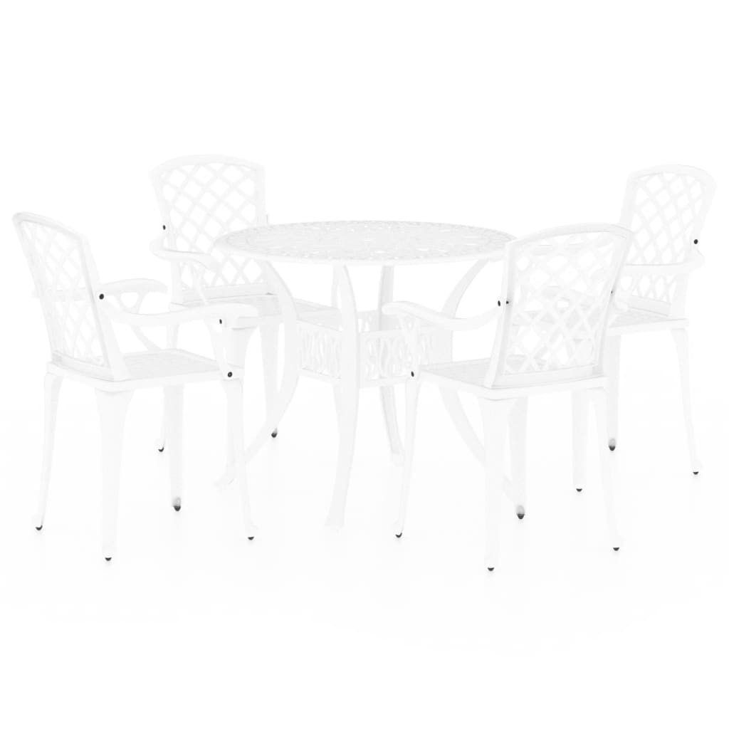 Set da Bistrot 5 pz in Alluminio Pressofuso Bianco 3070612