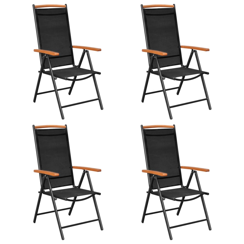 Set da Pranzo da Giardino 5 pz in Alluminio Nero 3070628