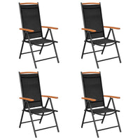 Set da Pranzo da Giardino 5 pz in Alluminio Nero 3070628