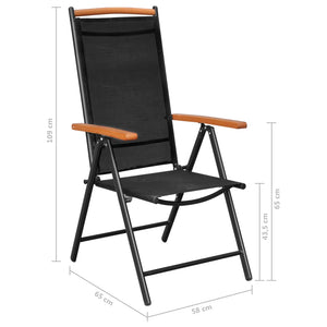 Set da Pranzo da Giardino 5 pz in Alluminio Nero 3070628