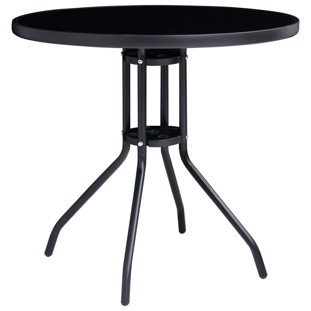 Set Mobili Pranzo per Giardino 5 pz in Alluminio Textilene Nero 3070656