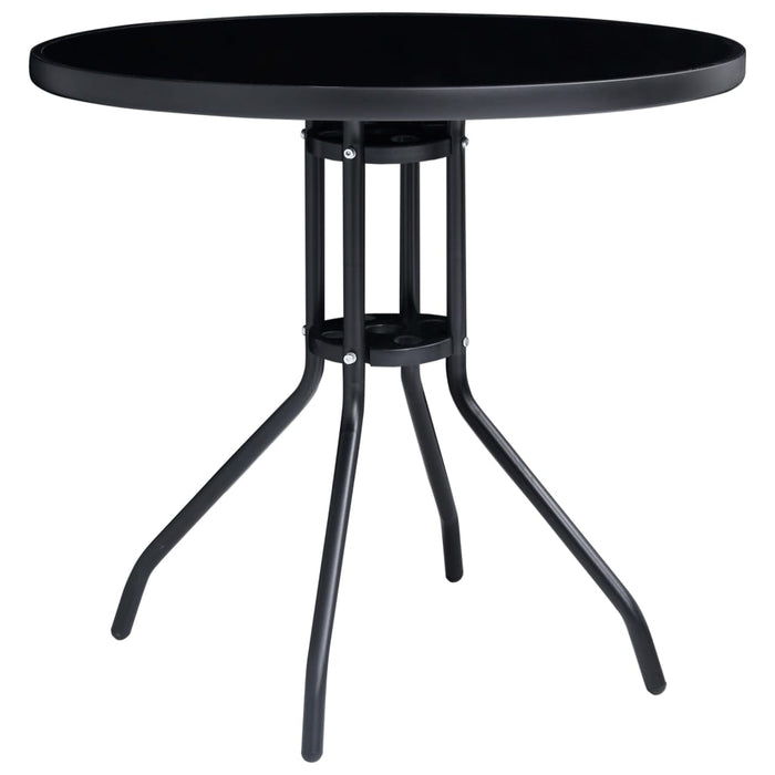 Set Mobili Pranzo per Giardino 5 pz in Alluminio Textilene Nero 3070656