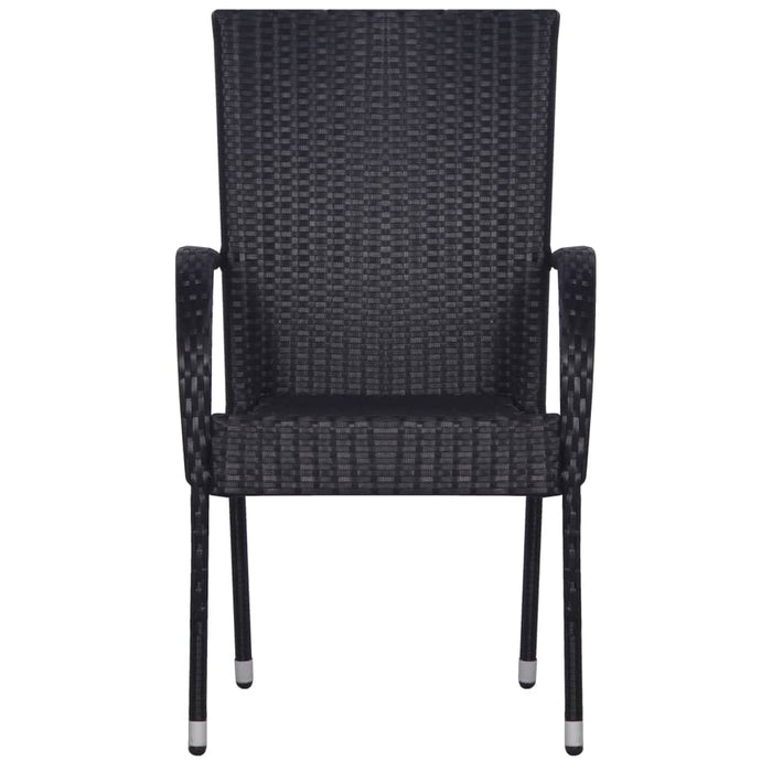 Set Mobili da Pranzo per Giardino 7 pz in Polyrattan Nero cod mxl 40909