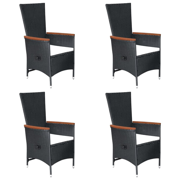 Set Mobili da Pranzo per Giardino 7 pz in Polyrattan Nero cod mxl 40914