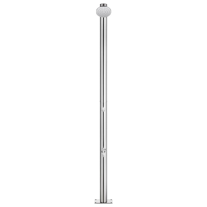 Doccia da Giardino con Base Grigia 220 cm in Acciaio Inox 3070783