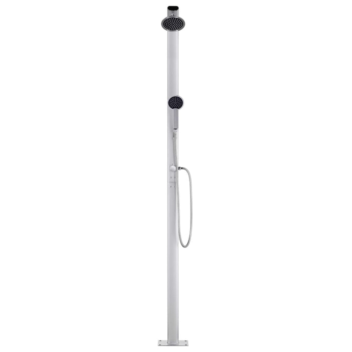 Doccia da Giardino con Base Grigia 220 cm in Alluminio 3070786